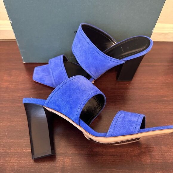 Aeyde Serena double band heeled suede sandal size EU 42 or US 12, new in box - Picture 10 of 12
